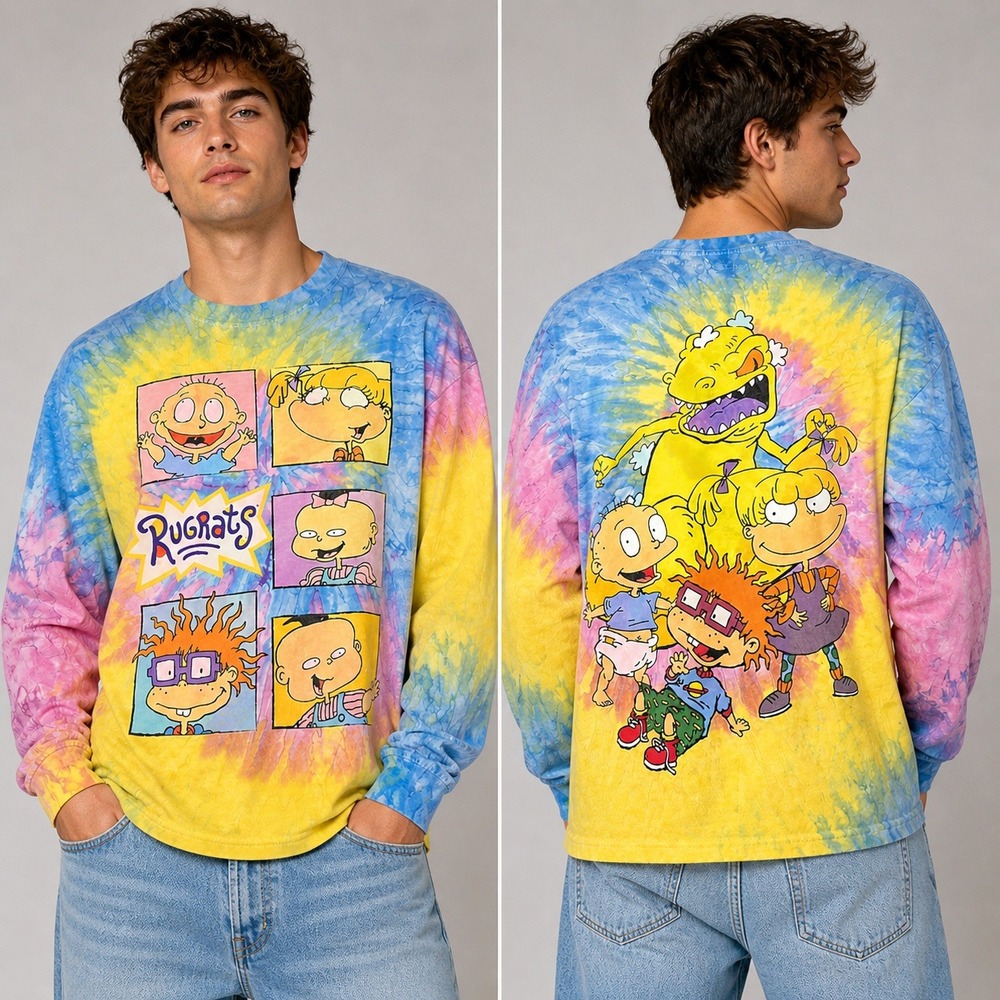 Rugrats Tie Dye Shirt Small Reptar Nickelodeon Long Sleeve 2020 Retro 90s Style